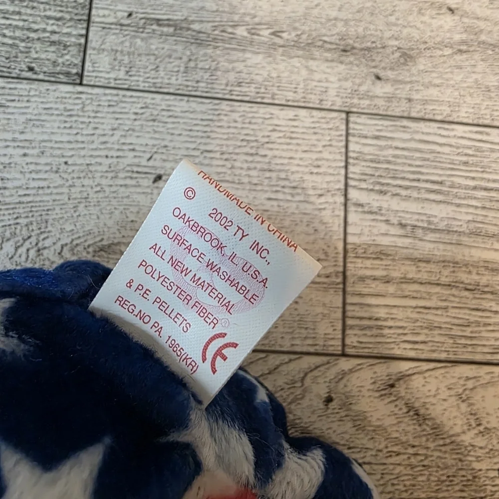 Ty Liberty  Blue and Red Striped Bear Plush
